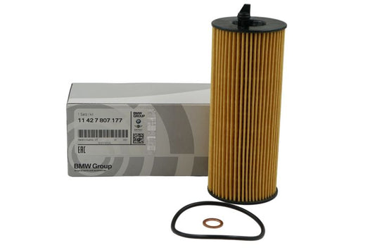 Oil Filter Set for BMW E81 E82 E87N E88 E90 E90N E91 E91N E92 E93 E60N E61N F10 F10N F11 F11N F01N F02N E84 E83N E70N F15 E71 F16 (OEM 11427807177). Original BMW