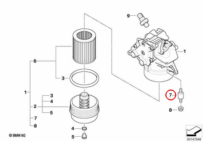 Silentblock OEM 1142783556 für BMW E60, E61, E63, E64. Original BMW.