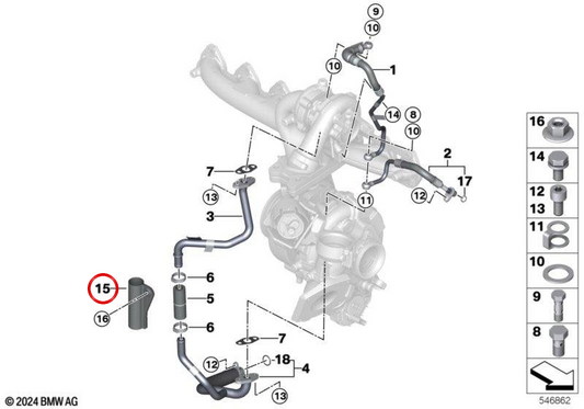 Isolateur thermique OEM 11427925675 pour BMW G20, G21, G22, G23, G26, G30, G31, G60, G61, G32, G11, G12, G70, G14, G15, G16, G01, G12, G05, G06, G07. BMW d'origine.