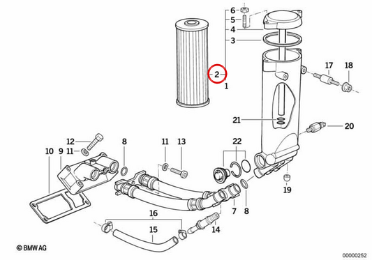 Filtre OEM 11429064276 pour BMW E34. BMW d'origine.