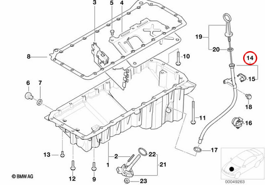OEM Guidance Tube 1143248844 für BMW E39. Original BMW.