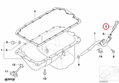 Varilla indicadora de aceite OEM 11437505490 para BMW Serie 3 E46 (03/2000 - 08/2006). Original BMW.