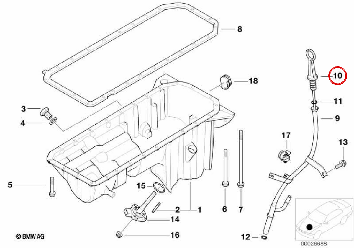 Asta di livello OEM OEM 11437506769 per BMW E46 e X3 E83. BMW originale.