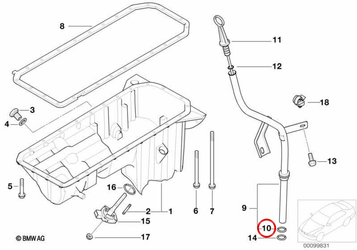 O-Ring für BMW E46 (OEM 11437519850). Original BMW
