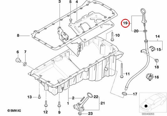 BMW Ölstange 3 E46 -Serie, 5 E39 -Serie (OEM 11437786015). Original BMW