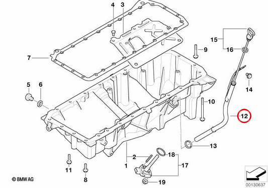 OEM Guidance Tube 11437791132 per BMW E83. BMW originale.