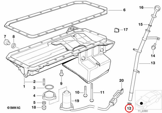 O-ring (O-Ring) OEM 11437794698 for BMW {E81, E82, E87, E88, F20, F21, F40, F22, F23, F44, F45, F46, E30, E36, E46, E90, E91, E92, E93, F30, F30, F G21, F32, F33, f36, e34, e39, e60, e61, f07, f10, f11, g30, g31, e63, e64, f06, f12, f