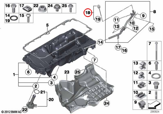 Mesure de l'huile OEM VaLilla 11438509381 pour BMW F10, F11, F01, F02. BMW d'origine.