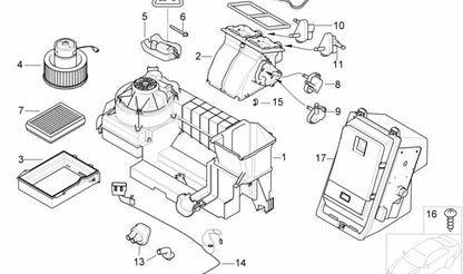 Regulador del ventilador OEM 64116934390 para BMW E65 y E66. Control del soplador de climatización. Original BMW.