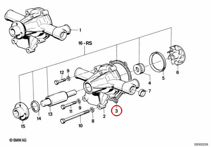 Junta sin amianto OEM 11511309692 para BMW E30. Original BMW.