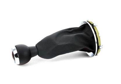 Pomo de cambio de marchas en piel con embellecedor cromado 6 velocidades OEM 25117606376 para MINI R55, R56, R57, R58, R59. Original MINI.