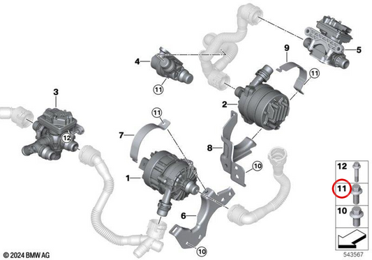 Hexagonale Schraube mit M6x16 OEM 11515A72C1 für Mini Cooper J01, JCW E J01, Aceman J05 ... und mehr. Original Mini.