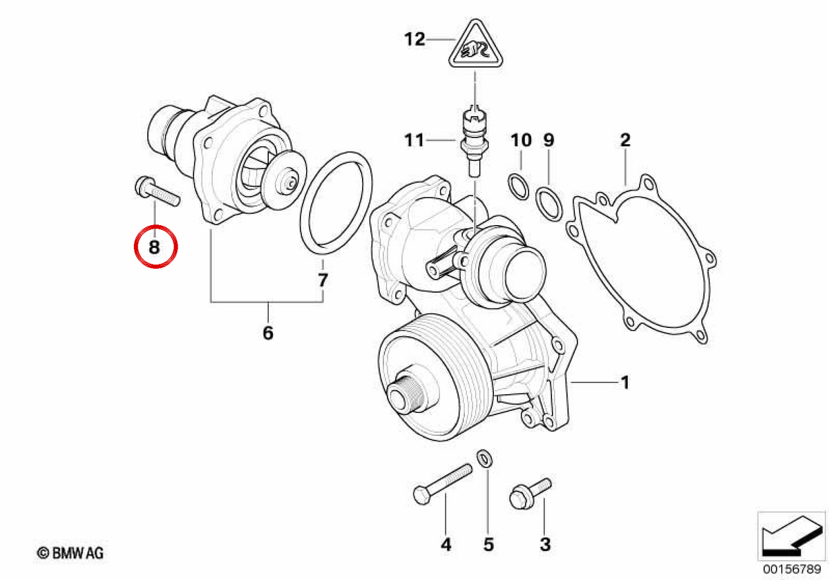 Parafuso de cabeça Torx externo M6x20 OEM 11517514935 para BMW E81, E82, E87, E88, E46, E90, E91, E92, E93, E39, E60, E61, E38, E65, E84, E83, E53, E85. BMW genuíno.