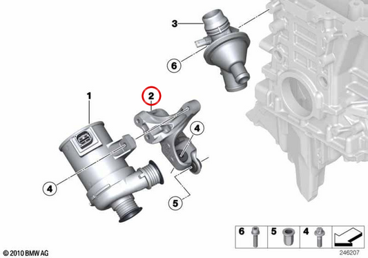 Suporte de refrigerante OEM 11517611284 para BMW E84. BMW genuíno.