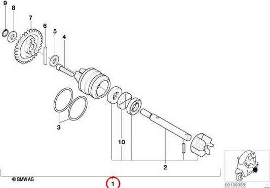 Bomba de agua OEM 11517655261 para motos BMW C1 0191, C1 0192. Original BMW Motorrad.