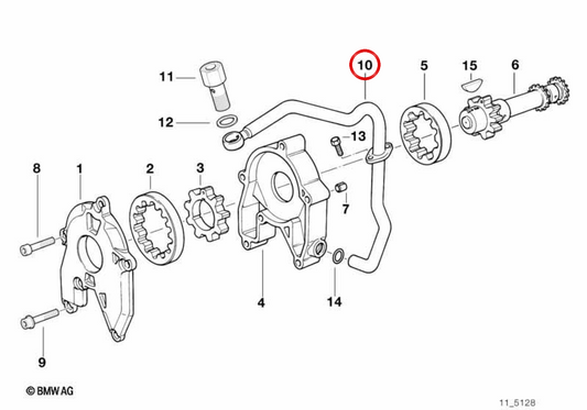 Conducto de aceite de refrigeración OEM 11517672661 para motos BMW R1200GS, R nineT, R nineT Scrambler... y más. Original BMW Motorrad.