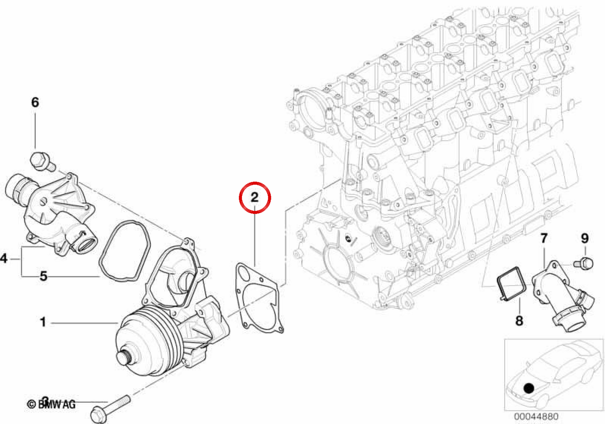 Kühlsystem-Metalldichtung OEM 11517793796 für BMW 1er E87, 3er E46, E90, 5er E60, E61, 7er E65, E66, X3 E83, X5 E53, E70... und mehr. Original BMW.