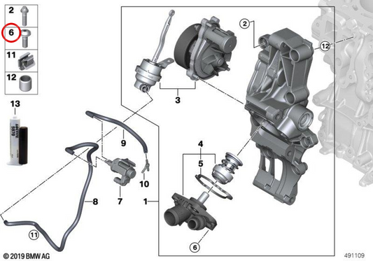 Flachkopfschraube M6x20 OEM 11518482252 für BMW 1er F40, 2er F44, X2 F39 und MINI F54, F55, F56, F57, F60 … und weitere. Original BMW und MINI