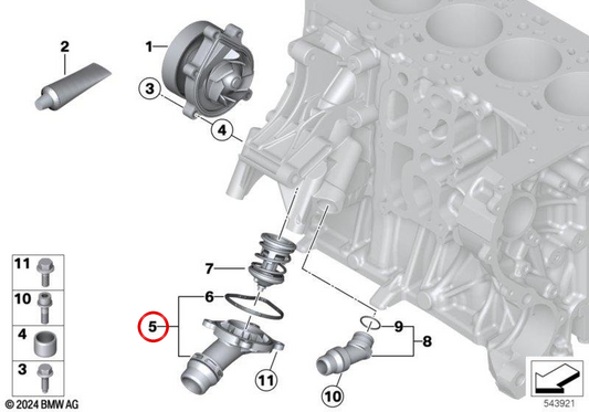 Copri scatola termostato OEM 11518512445 per MINI R56 LCI, Clubman R55 LCI, Cabrio R57 LCI, Coupé R58, Roadster R59, Countryman R60, Paceman R61. MINI originale.