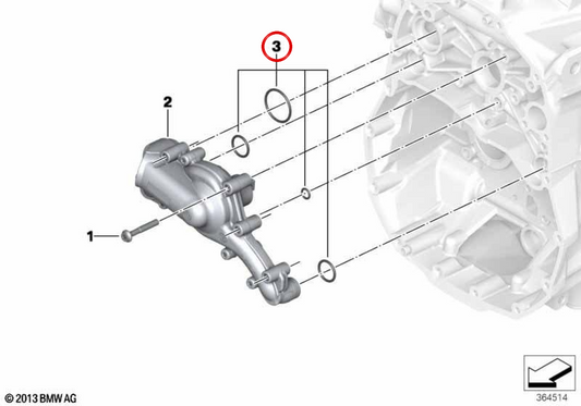 Seal ring set for coolant pump OEM 11518545703 for BMW Motorrad R 1200 GS, R 1250 GS, R 1200 GS Adventure, R 1250 RT, R 1250 RS... Original BMW Motorrad