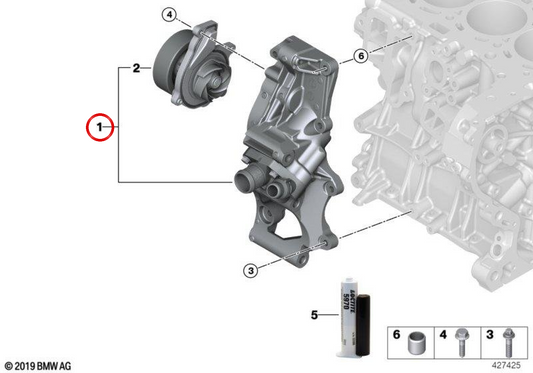 Bomba de refrigeração com termostato e suporte OEM 11518601366 para MINI F56, F55, Clubman F54, Cabrio F57, Countryman F60 e muito mais. MINI originais.