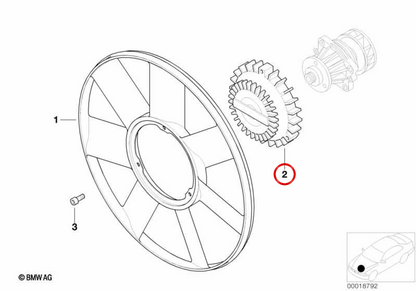 Frizione ventilatore Viscoso OEM 11522249216 per BMW E46, E39, E38, E65, E66, E53. BMW originale.