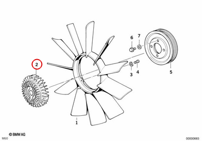 Viscoso Lüfterkupplung OEM 11527505302 für BMW E36, E46, E34, E39, E38, E53, Z3. Original BMW.