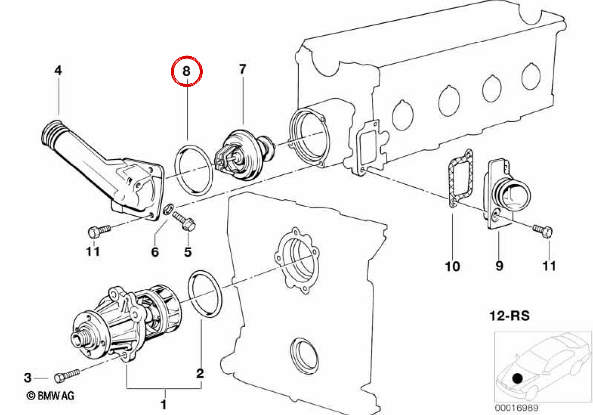 O-Ring für BMW E21, E30, E36, E12, E28, E34, E39, E24, E23, E32, E38 (OEM 11531265084). Original BMW.