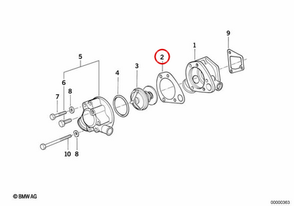 Junta sin amianto OEM 11531279484 para BMW E30, E28, E34. Original BMW.