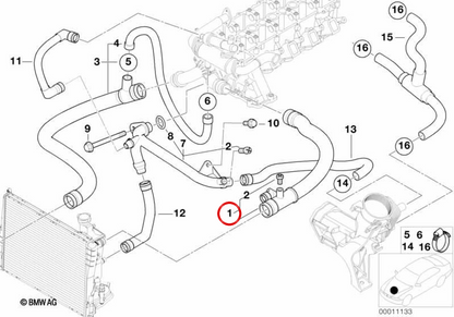 OEM Wasserschlauch Schlauch 11532247307 für BMW 3er E46 318d, 320d. Original BMW.