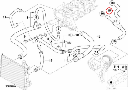 Tubo de óleo OEM 11532247687 para BMW E46 318d e 320d (modelos com motor M47). Conecte o radiador de óleo. BMW genuíno.