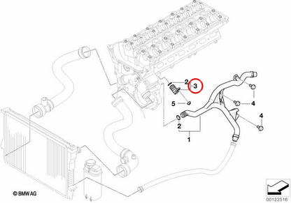 Tapón de cierre OEM 11537519733 para BMW E60, E61, E65, E66. Original BMW.