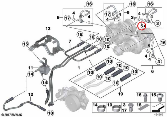 Séparateur de pompe à eau OEM 11537601250 pour BMW F10, F06, F12, F13, E70, F85, E71, F86. BMW d'origine.