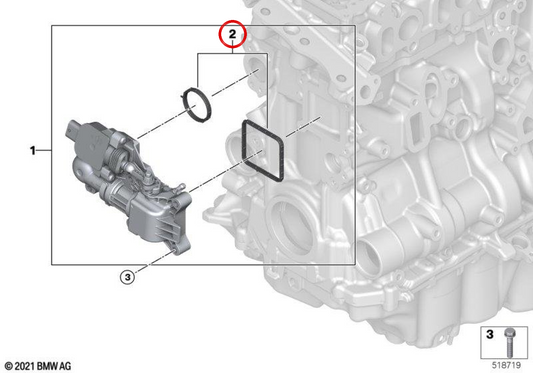 Fugenspiel für Kältemittelventil OEM 11537926650 für BMW F70, U06, U11, U10, U25. Original BMW.