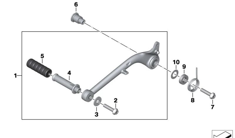 Pedal de freno trasero negro OEM 35219899341 para motos BMW R18, R18 Classic, R18 B, R18 Transcontinental. Original BMW Motorrad.