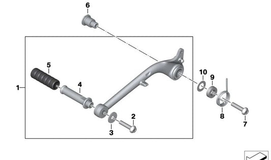 Goma de pedal de freno OEM 23419467875 para motos BMW R18, R18 Classic, R18 B, R18 Transcontinental... y más. Original BMW Motorrad.