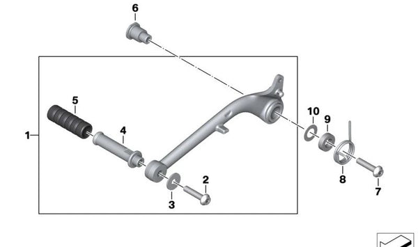 Pedal de freno trasero negro OEM 35219899341 para motos BMW R18, R18 Classic, R18 B, R18 Transcontinental. Original BMW Motorrad.