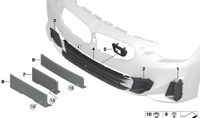 Conducto de aire (Air Curtain) izquierdo OEM 51119463833 para BMW G42. Original BMW.