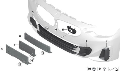 Conducto de aire (Air Curtain) izquierdo OEM 51119463833 para BMW G42. Original BMW.