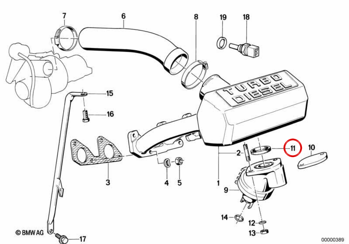 O -MD Board 11611287575 per BMW E30, E28, E34. BMW originale.