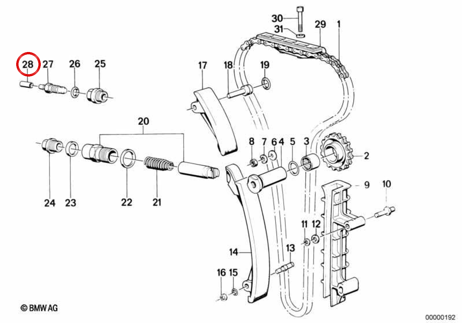 Copertura di chiusura OEM 11611437560 per BMW E21, E30, E36, E46, E12, E28, E34, E39, E60, E61, E24, E63, E64, E23, E32, E38, E65, E66, E31, E83, E53, F85, F86, E85. BMW originale.