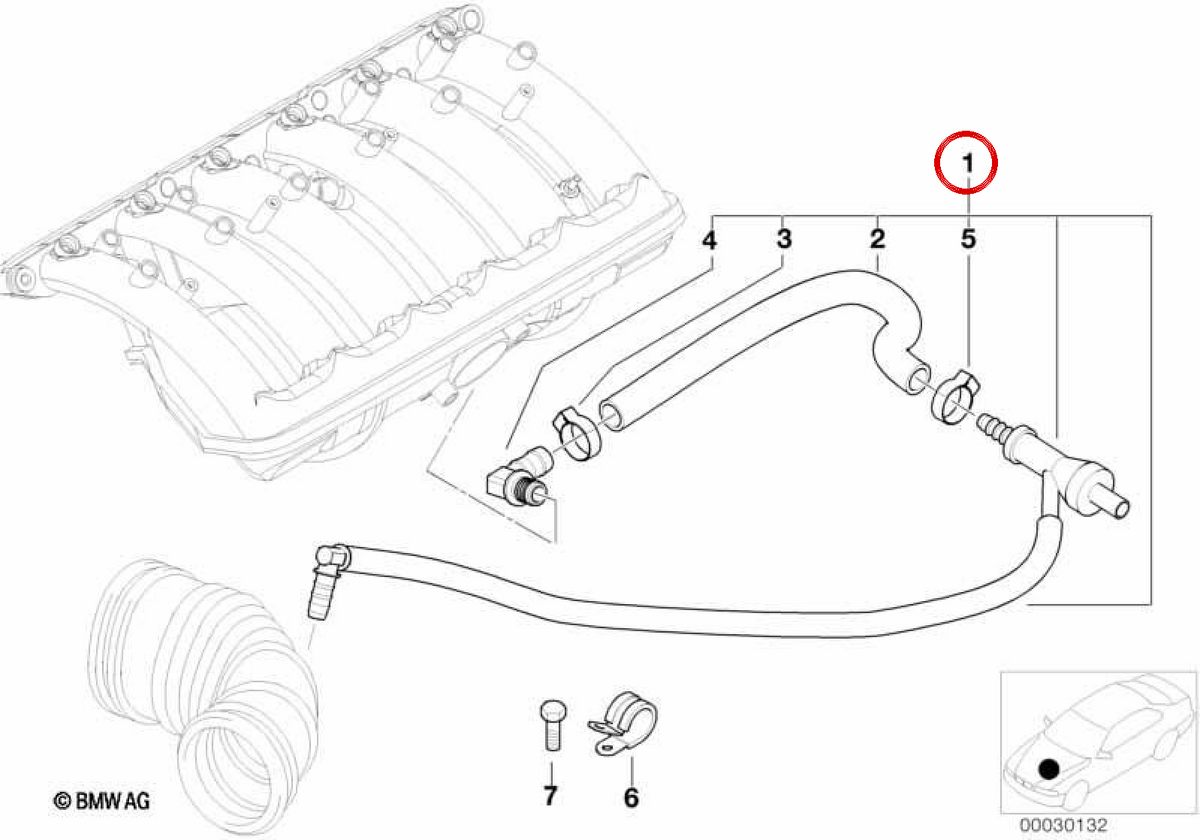 Bomba de vacío OEM 11611439396 para BMW E36, E38, E39, E46, X5 E53, Z3 E36. Original BMW.