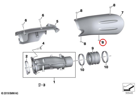 M4x10 MK screw OEM 11611540853 for BMW motorcycles R 18, R 18 Classic, R 18 Roctane, R 18 B, R 18 Transcontinental, R 12 nineT, R 12 G/S, R 12, R 1300 RT... and more. Original BMW Motorrad.