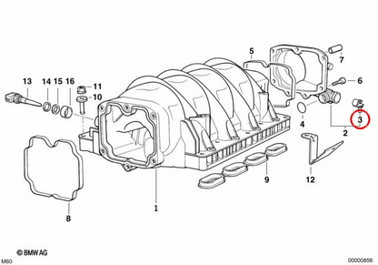 OEM Butterfly Ventilunterstützung 11611704805 für BMW E39, E38, E31, E53, E52. Original BMW.