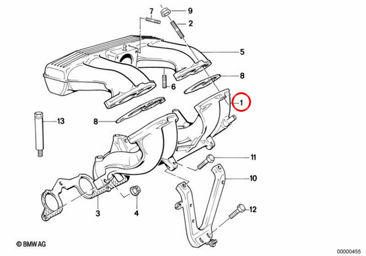 Lower OEM admission tube 11611709620 for BMW E30, E34. Original BMW.