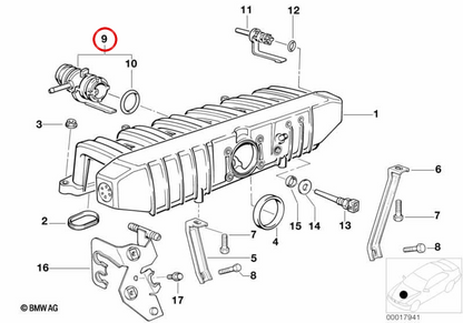 Conector de entrada OEM 11611738629 para BMW E36 e E34. Peça original BMW.