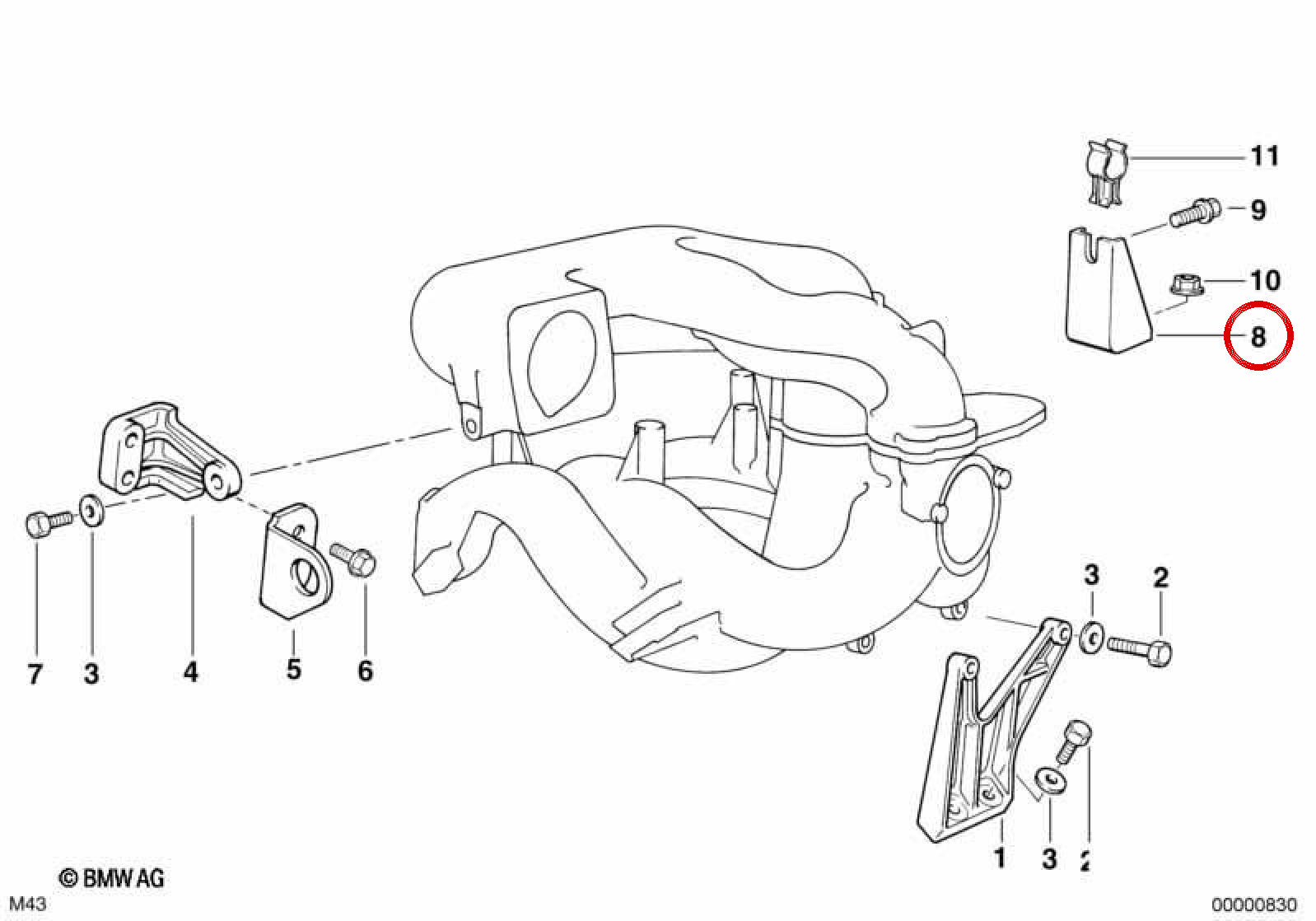 Supporto motore OEM 11611743132 per BMW E36, E34, Z3. BMW originale