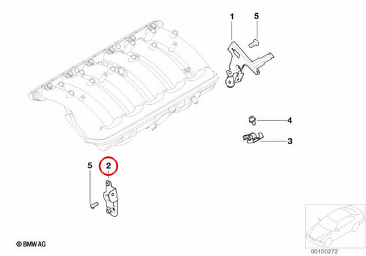 Prise en charge du filtre en carbone actif OEM 11617518035 pour BMW E46. BMW d'origine.