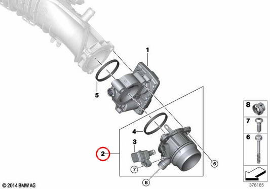 Le tube de charge intermédiaire OEM 11617619272 pour BMW F52, F45, F46, F48, F49, F39 et pour Mini F55, F56, F57, F54, F60. BMW et mini d'origine.