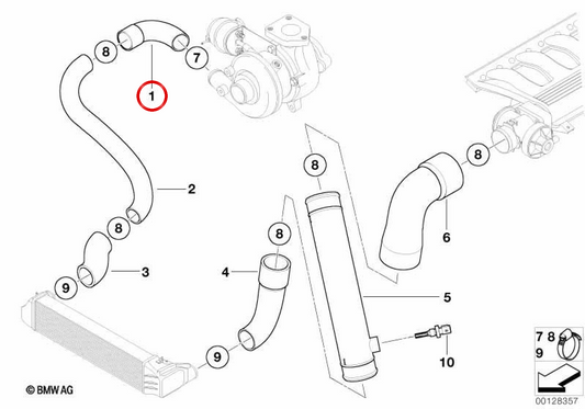Druckrohr OEM 11617787291 für BMW E46, E53. Original BMW.